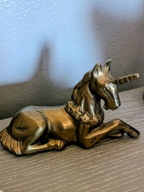 Vintage Brass Unicorn Figurine